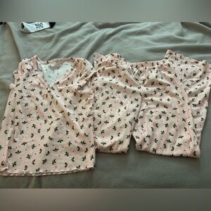 Floral Pink Top and Shorts Set